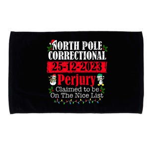 North Pole Correctional Perjury Family Matching Christmas Microfiber Hand Towel