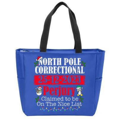 North Pole Correctional Perjury Family Matching Christmas Zip Tote Bag