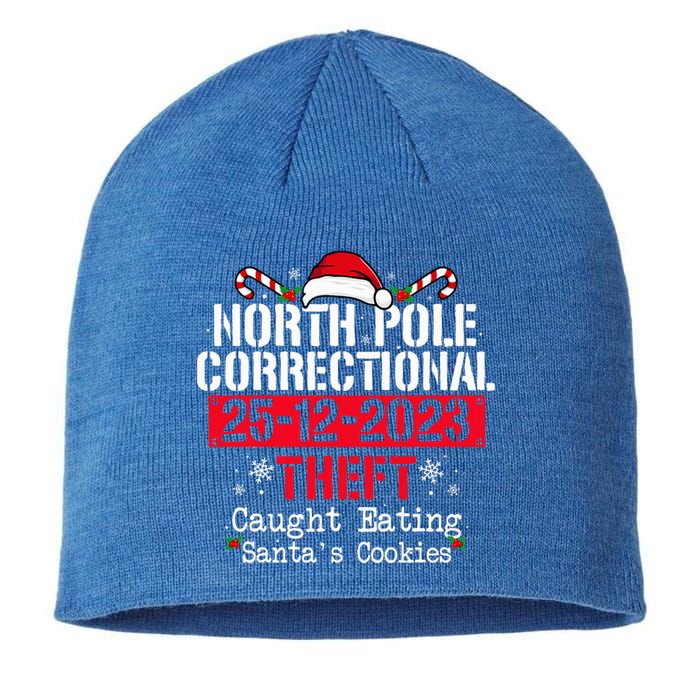 North Pole Correctional Theft Family Matching Christmas Sustainable Beanie