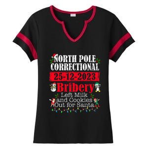 North Pole Correctional Bribery Left Milk Cookies For Santa Ladies Halftime Notch Neck Tee