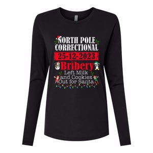 North Pole Correctional Bribery Left Milk Cookies For Santa Womens Cotton Relaxed Long Sleeve T-Shirt