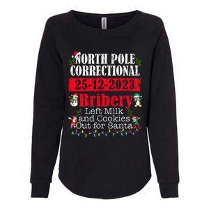 North Pole Correctional Bribery Left Milk Cookies For Santa Womens California Wash Sweatshirt