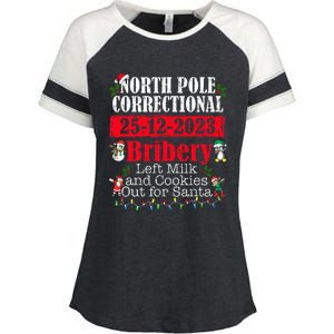 North Pole Correctional Bribery Left Milk Cookies For Santa Enza Ladies Jersey Colorblock Tee