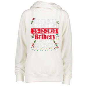 North Pole Correctional Bribery Left Milk Cookies For Santa Womens Funnel Neck Pullover Hood