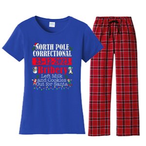 North Pole Correctional Bribery Left Milk Cookies For Santa Women's Flannel Pajama Set