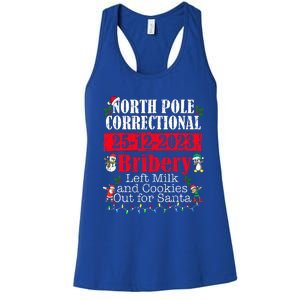 North Pole Correctional Bribery Left Milk Cookies For Santa Women's Racerback Tank