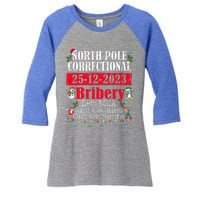 North Pole Correctional Bribery Left Milk Cookies For Santa Women's Tri-Blend 3/4-Sleeve Raglan Shirt