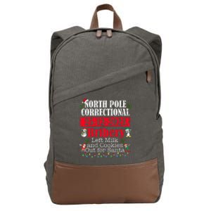 North Pole Correctional Bribery Left Milk Cookies For Santa Cotton Canvas Backpack