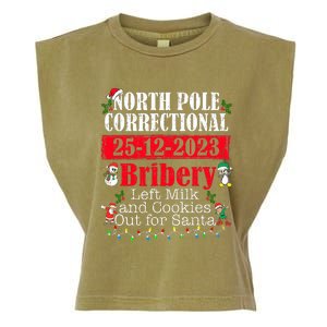 North Pole Correctional Bribery Left Milk Cookies For Santa Garment-Dyed Women's Muscle Tee