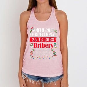 North Pole Correctional Bribery Left Milk Cookies For Santa Women's Knotted Racerback Tank