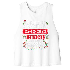 North Pole Correctional Bribery Left Milk Cookies For Santa Women's Racerback Cropped Tank