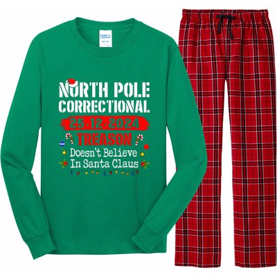 North Pole Correctional Treason DoesnT Believe Santa Claus Long Sleeve Pajama Set