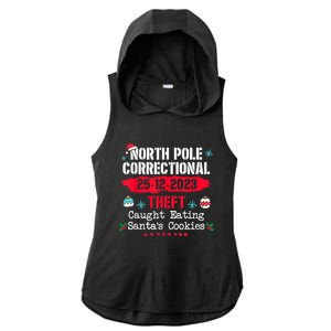 North Pole Correctional Theft Caught Eating SantaS Cookies Ladies PosiCharge Tri-Blend Wicking Draft Hoodie Tank