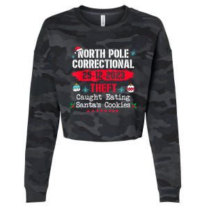 North Pole Correctional Theft Caught Eating SantaS Cookies Cropped Pullover Crew