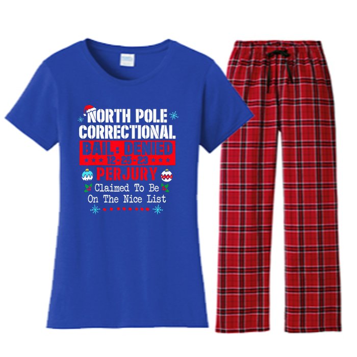 North Pole Correctional Claimed to be on the Nice List  Women's Flannel Pajama Set