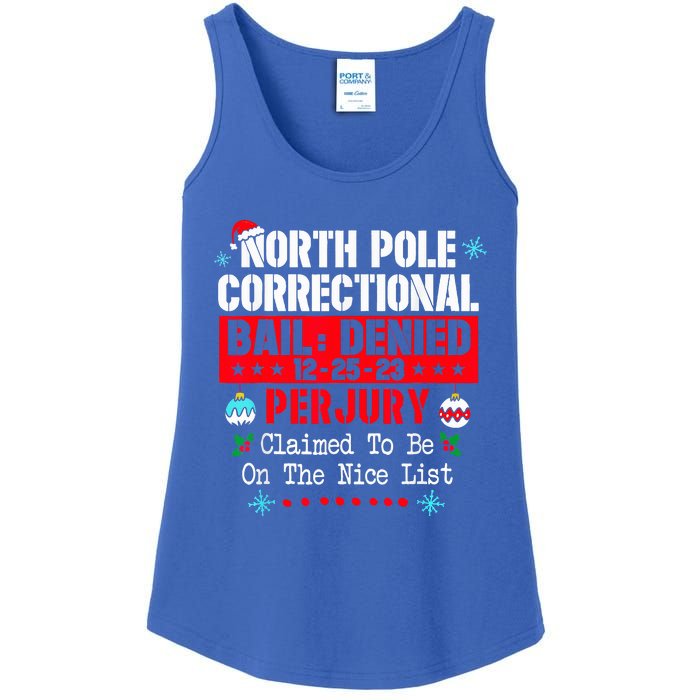 North Pole Correctional Claimed to be on the Nice List  Ladies Essential Tank