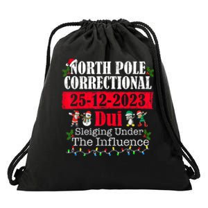 North Pole Correctional Dui Sleiging Under The Influence Drawstring Bag