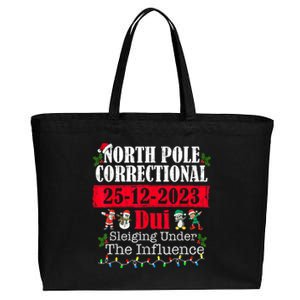 North Pole Correctional Dui Sleiging Under The Influence Cotton Canvas Jumbo Tote