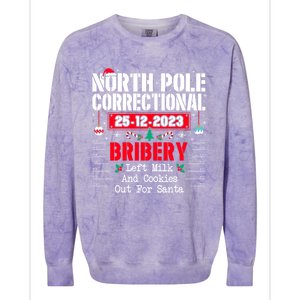 North Pole Correctional Left Milk And Cookies Out For Santa Cute Gift Colorblast Crewneck Sweatshirt