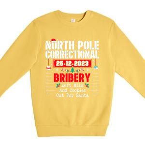 North Pole Correctional Left Milk And Cookies Out For Santa Cute Gift Premium Crewneck Sweatshirt