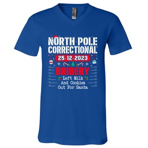 North Pole Correctional Left Milk And Cookies Out For Santa Cute Gift V-Neck T-Shirt