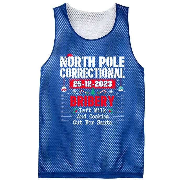 North Pole Correctional Left Milk And Cookies Out For Santa Cute Gift Mesh Reversible Basketball Jersey Tank