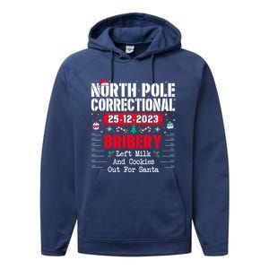 North Pole Correctional Left Milk And Cookies Out For Santa Cute Gift Performance Fleece Hoodie