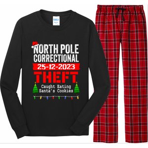 North Pole Correctional Theft Caught Eating SantaS Cookies Cute Gift Long Sleeve Pajama Set