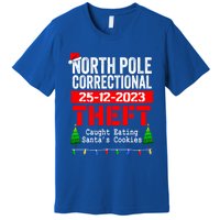 North Pole Correctional Theft Caught Eating SantaS Cookies Cute Gift Premium T-Shirt