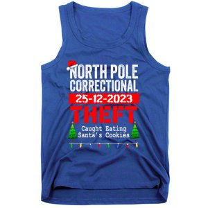 North Pole Correctional Theft Caught Eating SantaS Cookies Cute Gift Tank Top