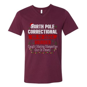 North Pole Correctional Murder Caught Making Margaritas Xmas V-Neck T-Shirt