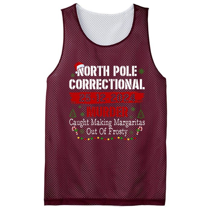 North Pole Correctional Murder Caught Making Margaritas Xmas Mesh Reversible Basketball Jersey Tank