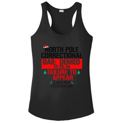 North Pole Correctional Failure To Appear Late For Christmas Ladies PosiCharge Competitor Racerback Tank