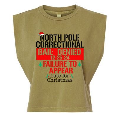 North Pole Correctional Failure To Appear Late For Christmas Garment-Dyed Women's Muscle Tee