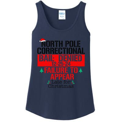 North Pole Correctional Failure To Appear Late For Christmas Ladies Essential Tank