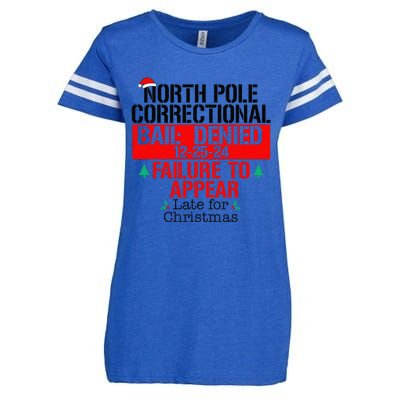 North Pole Correctional Failure To Appear Late For Christmas Enza Ladies Jersey Football T-Shirt