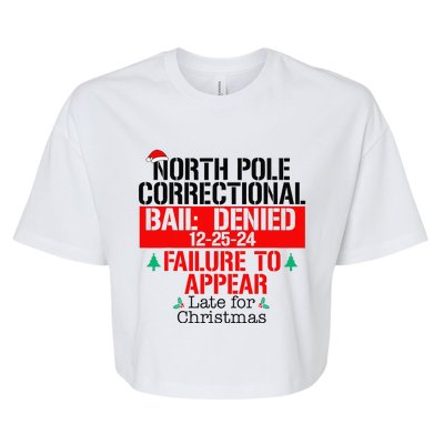 North Pole Correctional Failure To Appear Late For Christmas Bella+Canvas Jersey Crop Tee