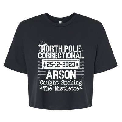 North Pole Correctional Arson Matching Family Christmas Bella+Canvas Jersey Crop Tee