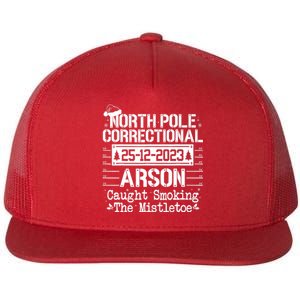 North Pole Correctional Arson Matching Family Christmas Flat Bill Trucker Hat