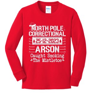 North Pole Correctional Arson Matching Family Christmas Kids Long Sleeve Shirt