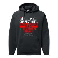 North Pole Correctional Bail Denied Criminally Insane Gone Performance Fleece Hoodie