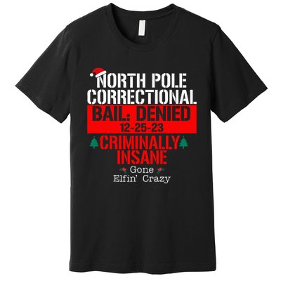 North Pole Correctional Bail Denied Criminally Insane Gone Premium T-Shirt