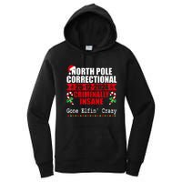 North Pole Correctional Christmas Criminally Insane Gone Elf Women's Pullover Hoodie