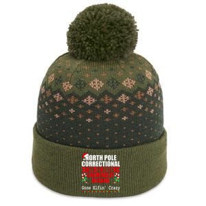 North Pole Correctional Christmas Criminally Insane Gone Elf The Baniff Cuffed Pom Beanie