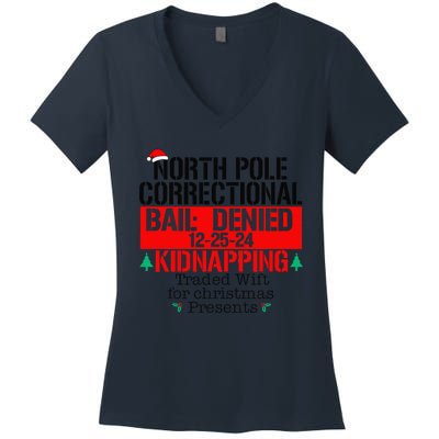 North Pole Correctional Kidnapping Traded Wift For Christmas Women's V-Neck T-Shirt