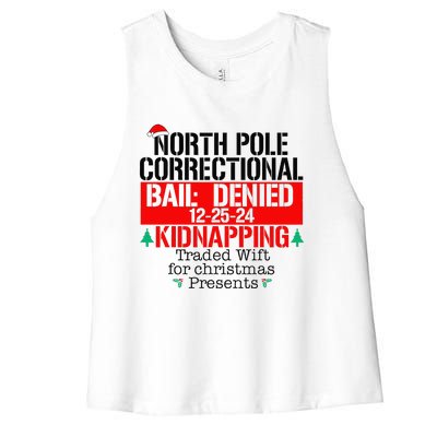 North Pole Correctional Kidnapping Traded Wift For Christmas Women's Racerback Cropped Tank