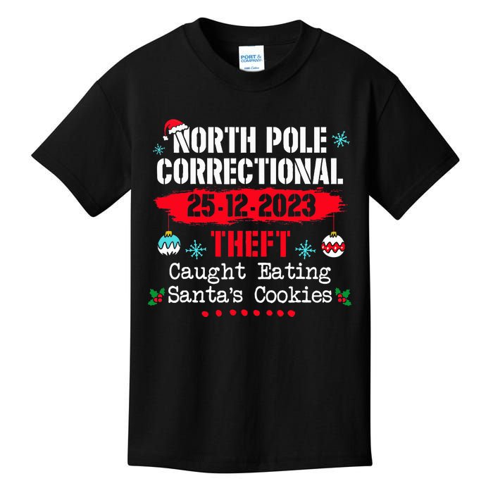 North Pole Correctional Theft Caught Eating Santa's Cookies Kids T-Shirt