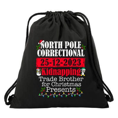 North Pole Correctional Kidnapping Traded Brother Christmas Drawstring Bag