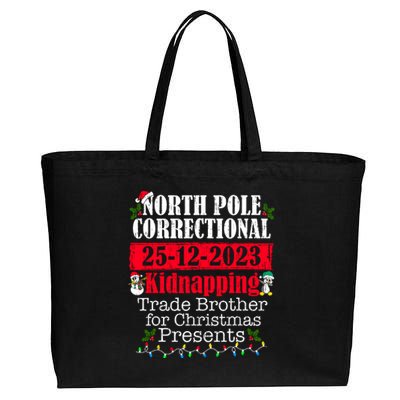 North Pole Correctional Kidnapping Traded Brother Christmas Cotton Canvas Jumbo Tote