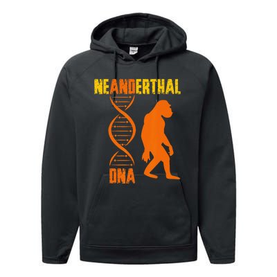 Neanderthal Primate Cave DNA Genetics Paleoanthropology Performance Fleece Hoodie